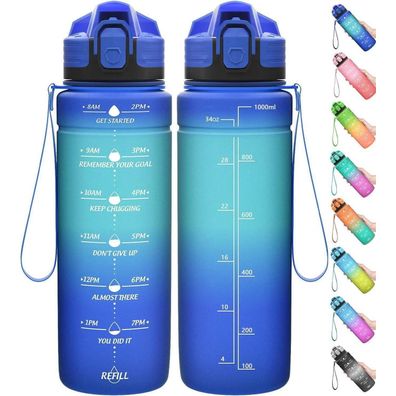 Coolfel Sport Trinkflasche 700 ml Dunkelblau-hellblau, BPA Frei, Auslaufsicher