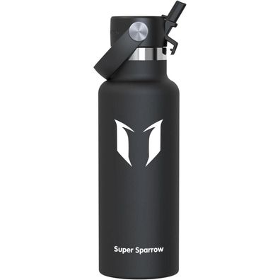 Super Sparrow Trinkflasche Edelstahl Thermobecher FlipFlow mit Strohhalm