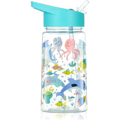 flintronic 450ml Kinder Trinkflasche mit Strohhalm, BPA-frei, auslaufsicherer