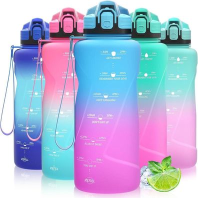 Coolfel Sport Trinkflasche 2l, 1.5l, 1l, 700ml, 500ml - Motivierende