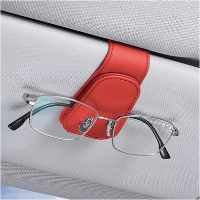 Cgeamdy Brillenhalter für Auto Sonnenblende, Magnetischer Lederoptik