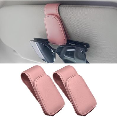 Anwlki 2er Pack Magnetischer Brillenhalter aus Leder für Auto-Sonnenblende