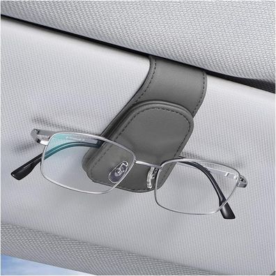 Cgeamdy Brillenhalter für Auto Sonnenblende - Magnetischer Leder Brillenhalter