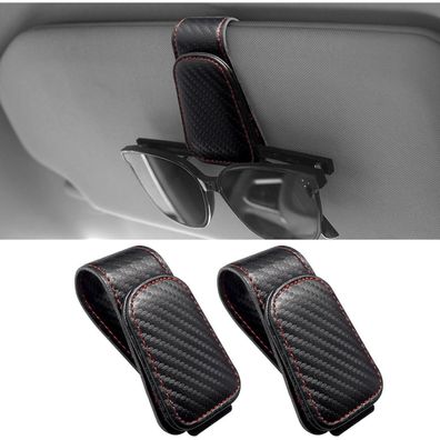 Anwlki 2er Pack Magnetischer Brillenhalter für Auto Sonnenblende aus Leder mit