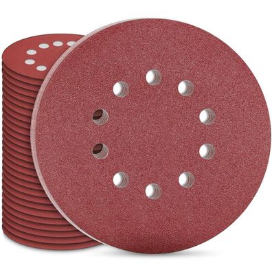 Stebruam Schleifpapier 225mm Klett, 30 Stück, 10 Loch, Körnung P100 für