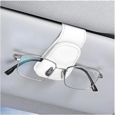 Cgeamdy Brillenhalter für Auto Sonnenblende, Magnetischer Leder Brillenhalter