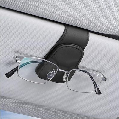 Cgeamdy Brillenhalter für Auto Sonnenblende - Magnetischer Leder Brillenhalter