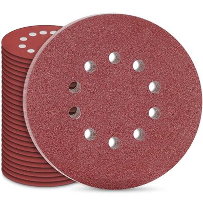 Stebruam Schleifpapier 225mm Klett, 30 Stück, 10 Loch, Körnung P60 für