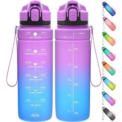 Coolfel Sport Trinkflasche 1000 ml, BPA Frei, Auslaufsicher, mit