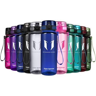 Super Sparrow Trinkflasche 500 ml Glossy Methylblau - BPA-frei, Tritan