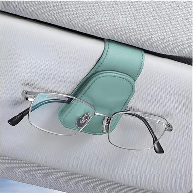 Cgeamdy Brillenhalter für Auto Sonnenblende - Magnetischer Leder Brillenclip