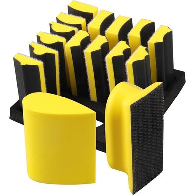 Stebruam Handschleifblock-Set (16-teilig) mit Klettverschluss für