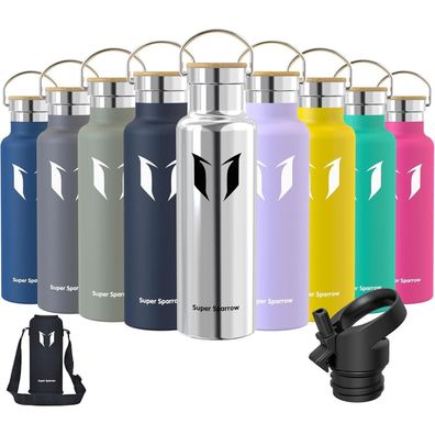 Super Sparrow Edelstahl Trinkflasche - 350ml-1L - Auslaufsicher, BPA-Frei