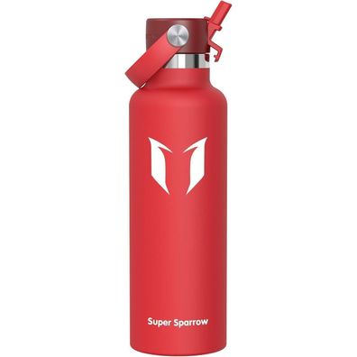 Super Sparrow Edelstahl Trinkflasche mit Strohhalm - 750 ml C- Lava