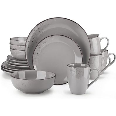 vancasso Navia Tafelservice Set, 16-teiliges Kombiservice aus Steingut, Vintage