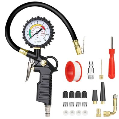 URAQT Reifenfüll-Messgerät 220PSI Multifunktional Reifendruckprüfer mit