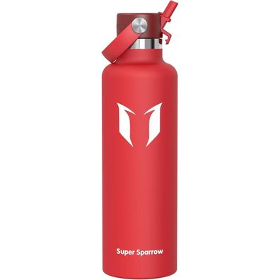 Super Sparrow Edelstahl Trinkflasche mit Strohhalm - 1000 ml C- Lava