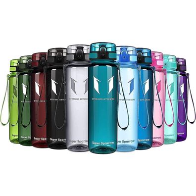 Super Sparrow Trinkflasche - BPA-frei Tritan Wasserflasche, 1000 ml, Ideal für