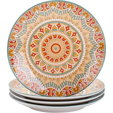 vancasso Mandala Dessertteller Set, 4-teilig, 21,2 cm, Porzellan, böhmischer