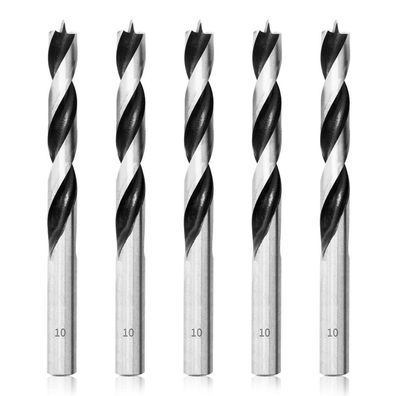 Meccion Holzbohrer 10mm, 5er Set Brad Point Spiralbohrer für Holzbearbeitung