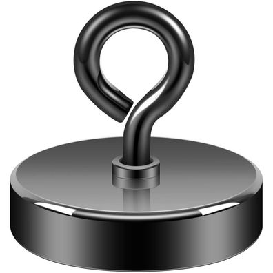 Neosmuk Starker Neodym Magnet, 220kg Zugkraft, 63.5mm Schwarz, Ideal für