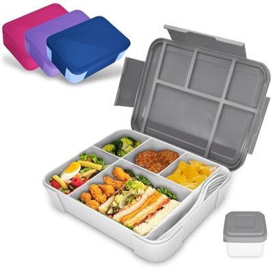 IJIAMY Brotdose Kinder mit 5 Fächern, 1300ml, auslaufsicher, Bento Box für