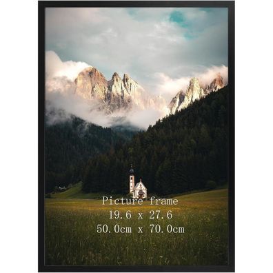 Giftgarden Bilderrahmen 50x70 cm Schwarz Aluminium - Moderner Fotorahmen für