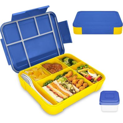 IJIAMY Brotdose Kinder mit 5 Fächern, 1300ml, Auslaufsicher, Bento Box für