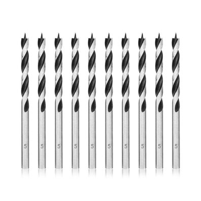 Meccion Holzbohrer 5mm (10 Stück) - Brad Point Spiralbohrer für präzise