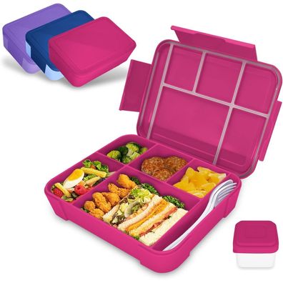 IJIAMY Brotdose Kinder mit 5 Fächern, 1300ml, auslaufsicher, Bento Box für