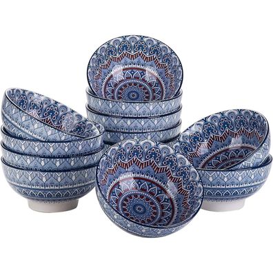 vancasso Mandala 12-teiliges Schalen Set, Müslischalen aus Porzellan