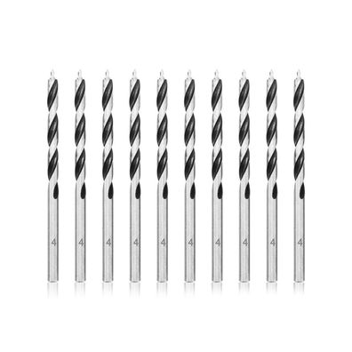 Meccion Holzbohrer 4mm (10 Stück) - Brad Point Spiralbohrer für präzise