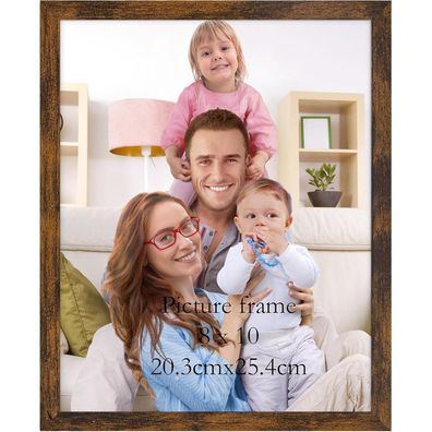 Giftgarden Bilderrahmen 20x25 cm Braun - Rustikaler Kunststoff Fotorahmen für