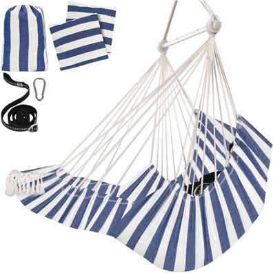 Chihee Hängesessel Blau Weiß mit 2 Kissen, Langlebige Spreizstange