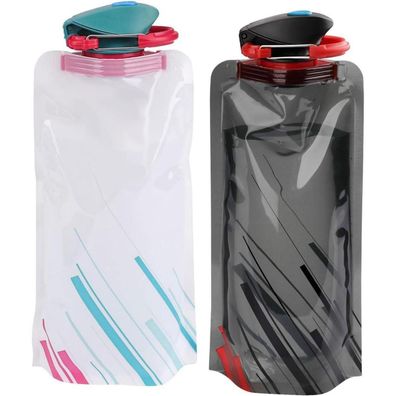 VIEVRE 2 Stück Faltbare Trinkflasche, Wiederverwendbare, BPA-frei, für