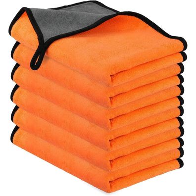 URAQT Mikrofasertücher Auto 6 Stück, 400GSM, fusselfrei, für Auto, Haushalt
