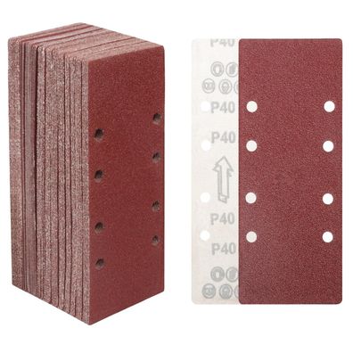 Stebruam 30tlg Schleifblätter 93x230 mm, Körnung 40, 8 Löcher für Holz, Metall