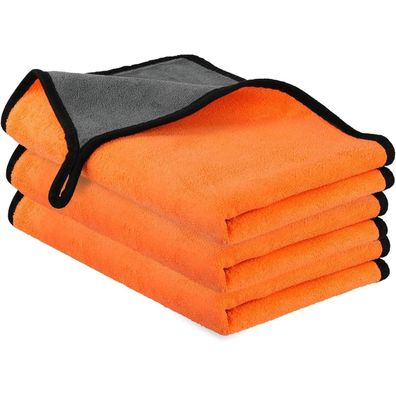 URAQT 3er Set Mikrofasertücher 400GSM, fusselfrei, stark saugfähig, 60x40cm für