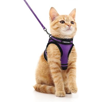rabbitgoo Katzengeschirr mit Leine Set, ausbruchsicher, verstellbar