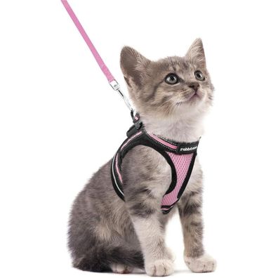 rabbitgoo Katzengeschirr mit Leine Set, ausbruchsicher, verstellbar