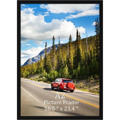 Giftgarden Bilderrahmen A2 Schwarz, Aluminium Rahmen für 42 x 59,4 cm Fotos