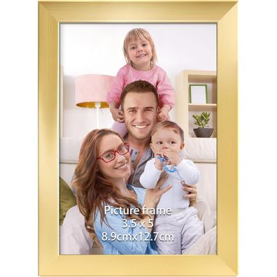 Giftgarden Gold Bilderrahmen 9x13 cm - Eleganter Kunststoff Fotorahmen für