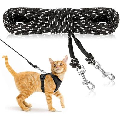 Ranypet Reflektierende Lange Leine für Katzen, 15M/50FT, Entfliehungssichere