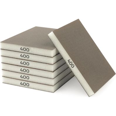 Stebruam 6 Stück Schleifschwämme 400 Körnung, Schleifpads für Holz, Metall