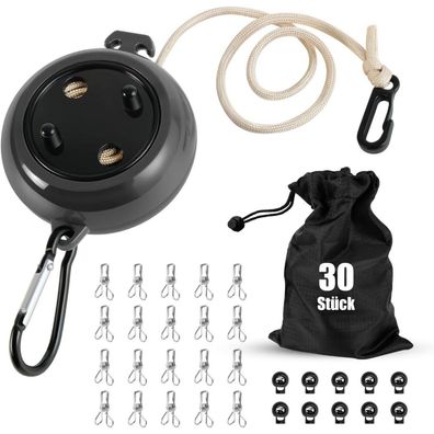 Heatigo Wäscheleine ausziehbar, 10m tragbare Wäscheleine für Camping, Reisen