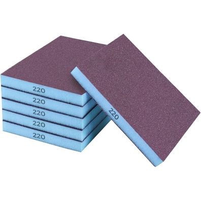 Stebruam 6er Schleifschwamm Set, 220er Körnung, Nass- & Trockenschleifen für