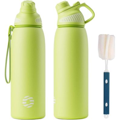 Fjbottle Edelstahl Trinkflasche 1000ml, BPA-frei, auslaufsicher, mit