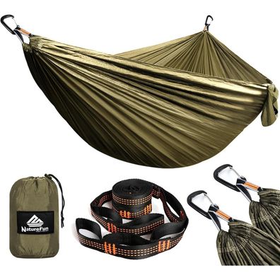 Naturefun Ultraleichte Reise Camping Hängematte | 300kg Tragkraft (300 x 200