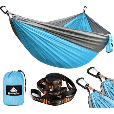 Naturefun Ultraleichte Reise Camping Hängematte | 300kg Tragkraft (300x200 cm)