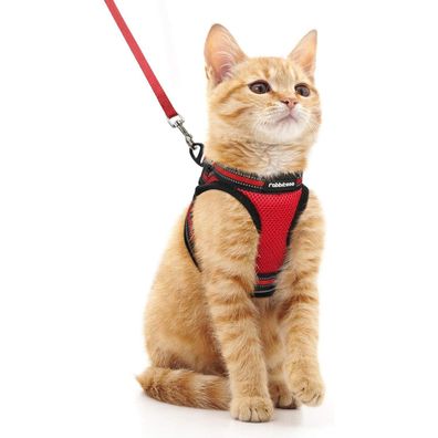 rabbitgoo Katzengeschirr mit Leine Set, ausbruchsicher, verstellbar